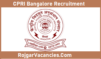CPRI Bangalore Recruitment